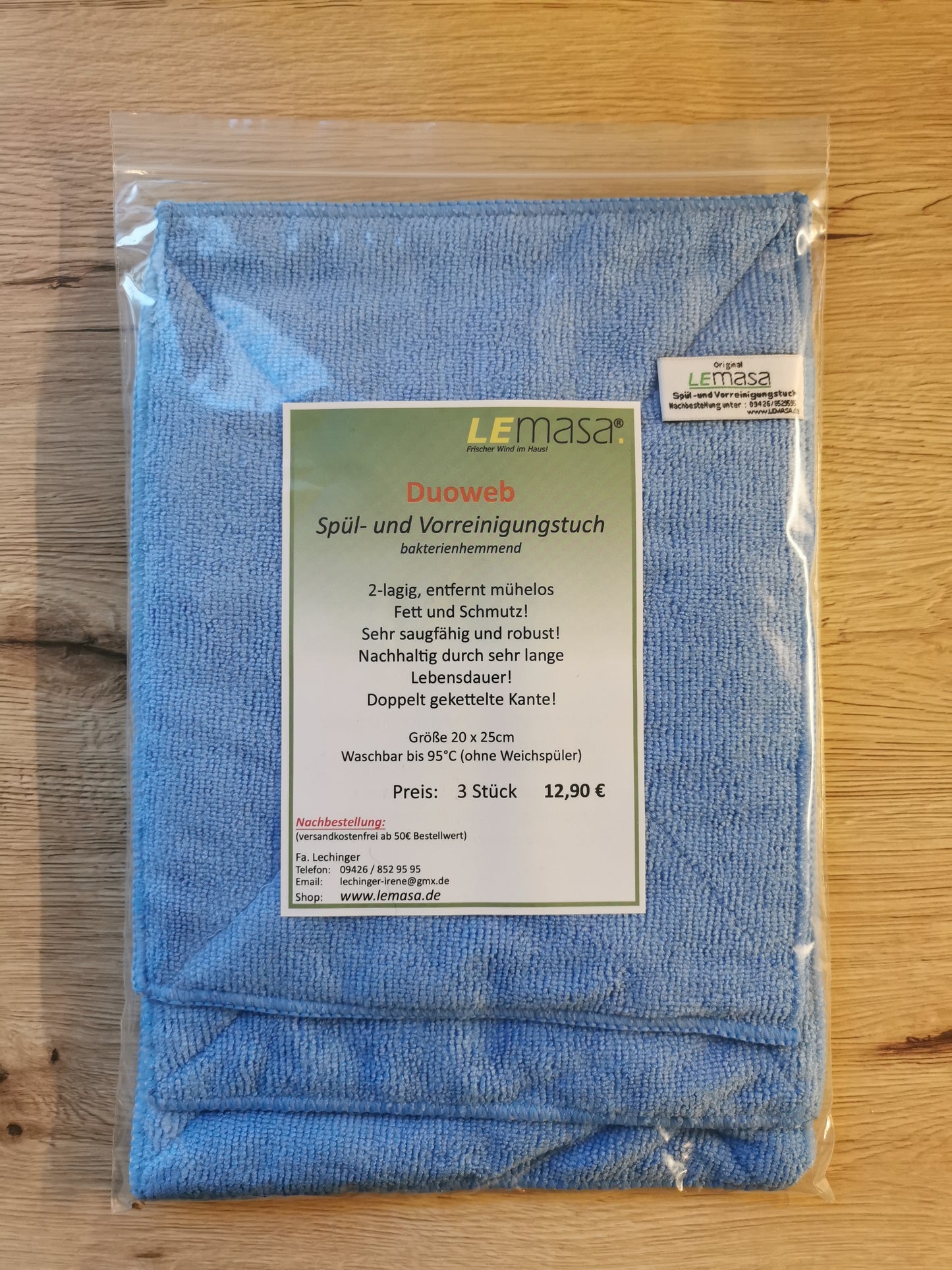 Spül- und Vorreinigungstuch 3er-Set (blau)