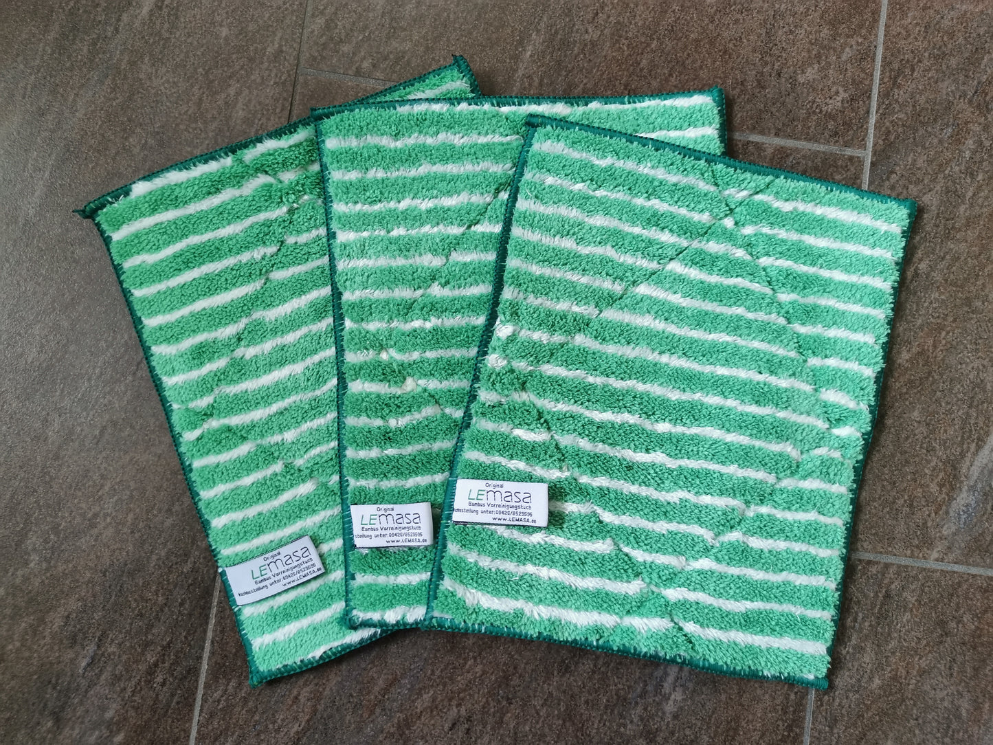 3er Set Bambus Vorreinigungstuch Plüsch/Abrassiv
